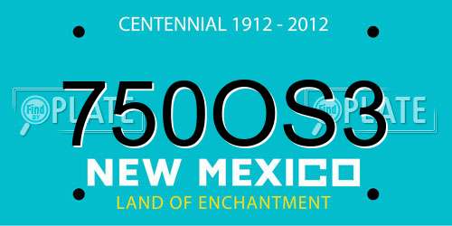 750OS3 New Mexico License Plate