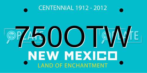 750OTW New Mexico License Plate