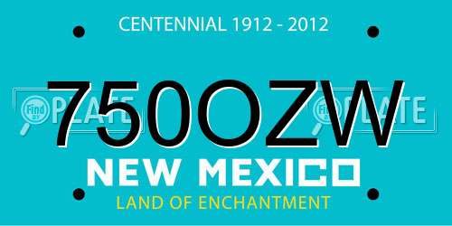 750OZW New Mexico License Plate