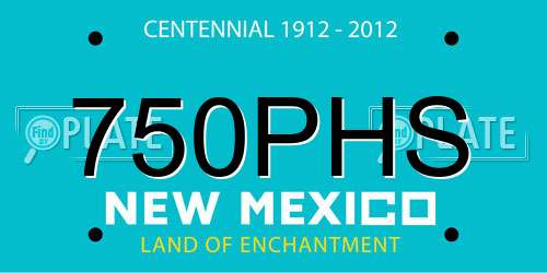 750PHS New Mexico License Plate