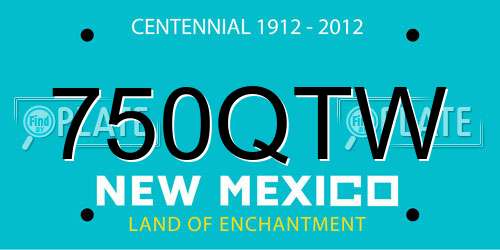 750QTW New Mexico License Plate