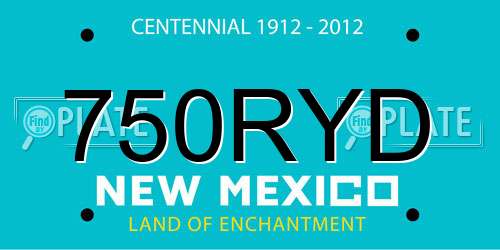 750RYD New Mexico License Plate