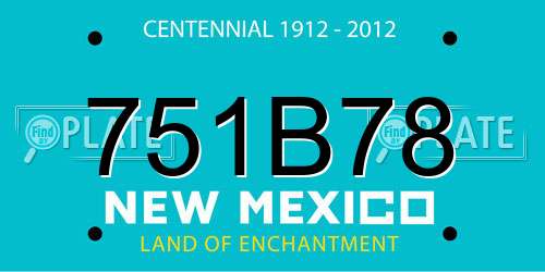 751B78 New Mexico License Plate
