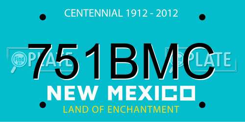 751BMC New Mexico License Plate