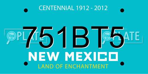 751BT5 New Mexico License Plate