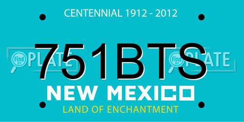 751BTS New Mexico License Plate