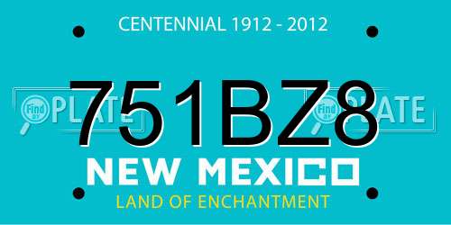 751BZ8 New Mexico License Plate