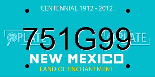 751G99 New Mexico License Plate