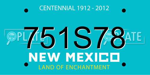 751S78 New Mexico License Plate