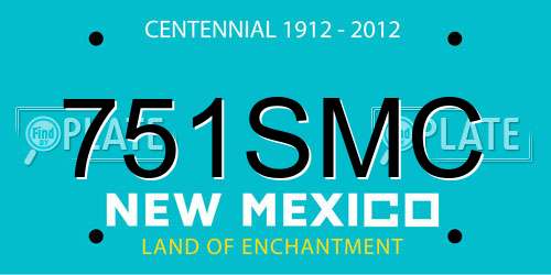 751SMC New Mexico License Plate