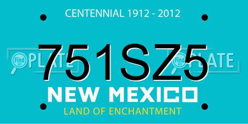 751SZ5 New Mexico License Plate