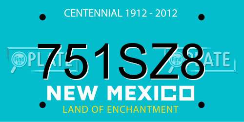 751SZ8 New Mexico License Plate