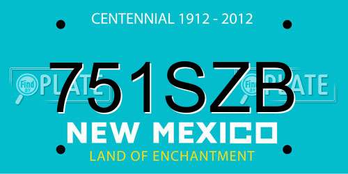751SZB New Mexico License Plate
