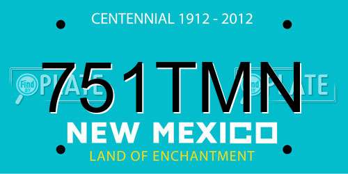 751TMN New Mexico License Plate