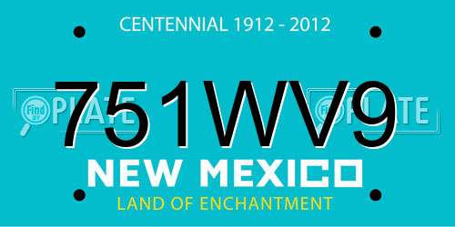 751WV9 New Mexico License Plate