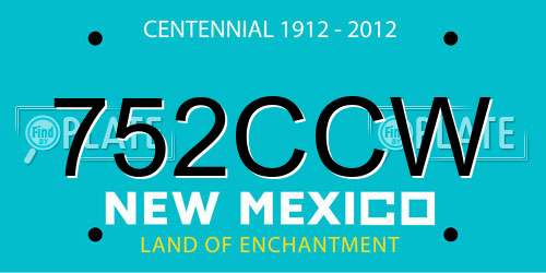 752CCW New Mexico License Plate