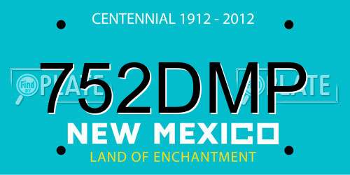 752DMP New Mexico License Plate