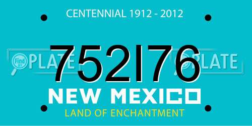 752I76 New Mexico License Plate