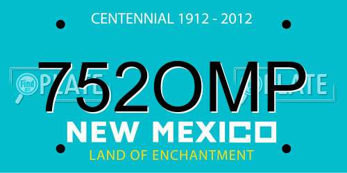752OMP New Mexico License Plate