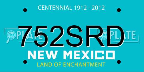 752SRD New Mexico License Plate