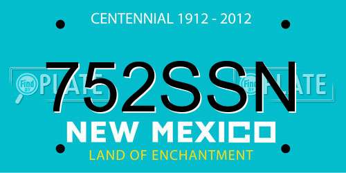 752SSN New Mexico License Plate