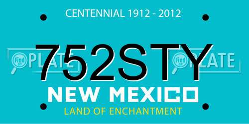 752STY New Mexico License Plate