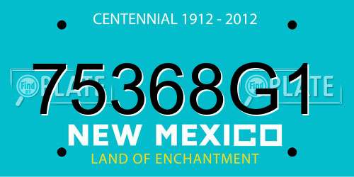 75368G1 New Mexico License Plate