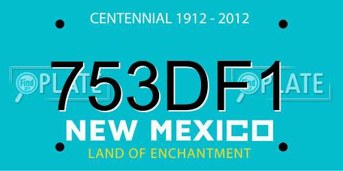 753DF1 New Mexico License Plate