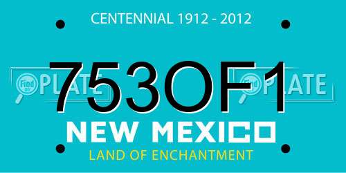 753OF1 New Mexico License Plate