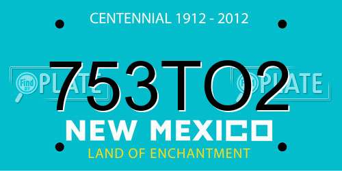 753TO2 New Mexico License Plate