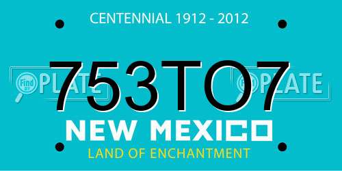 753TO7 New Mexico License Plate