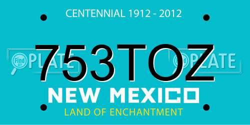 753TOZ New Mexico License Plate