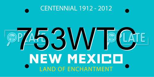 753WTC New Mexico License Plate