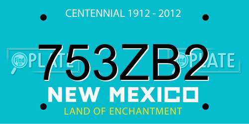 753ZB2 New Mexico License Plate
