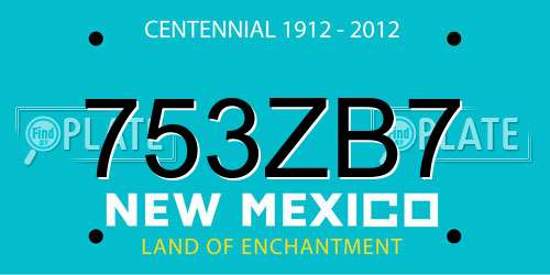 753ZB7 New Mexico License Plate