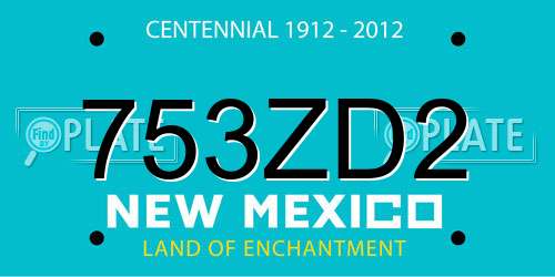 753ZD2 New Mexico License Plate