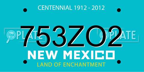 753ZO2 New Mexico License Plate