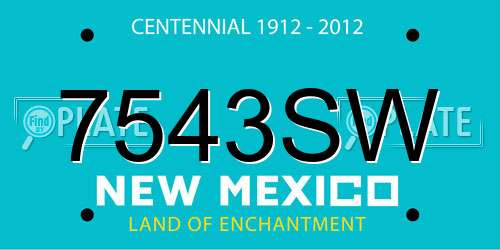 7543SW New Mexico License Plate