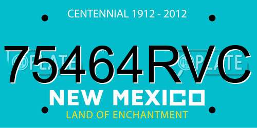 75464RVC New Mexico License Plate