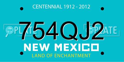 754QJ2 New Mexico License Plate