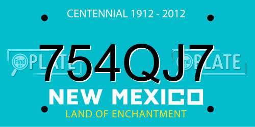 754QJ7 New Mexico License Plate