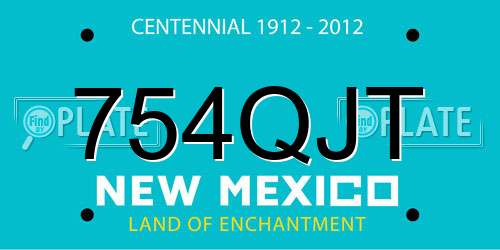 754QJT New Mexico License Plate