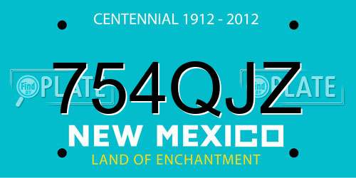 754QJZ New Mexico License Plate