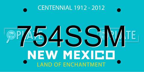 754SSM New Mexico License Plate