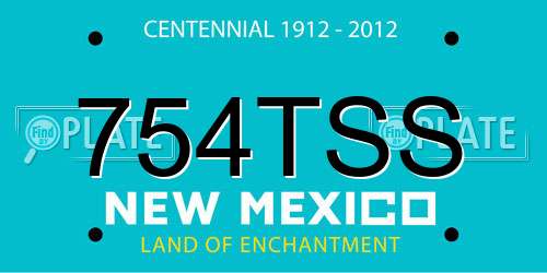 754TSS New Mexico License Plate