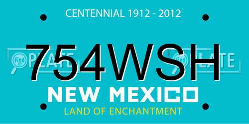 754WSH New Mexico License Plate