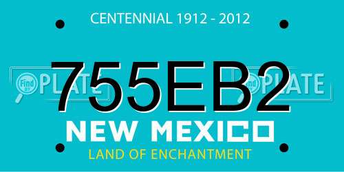755EB2 New Mexico License Plate
