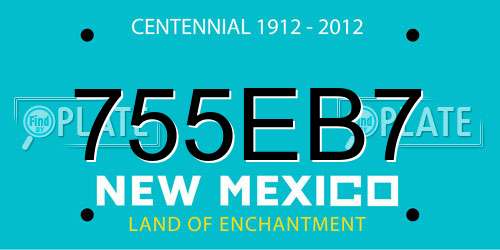 755EB7 New Mexico License Plate