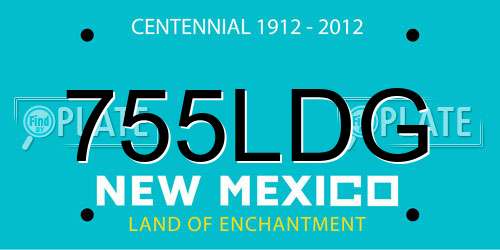 755LDG New Mexico License Plate