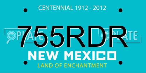 755RDR New Mexico License Plate